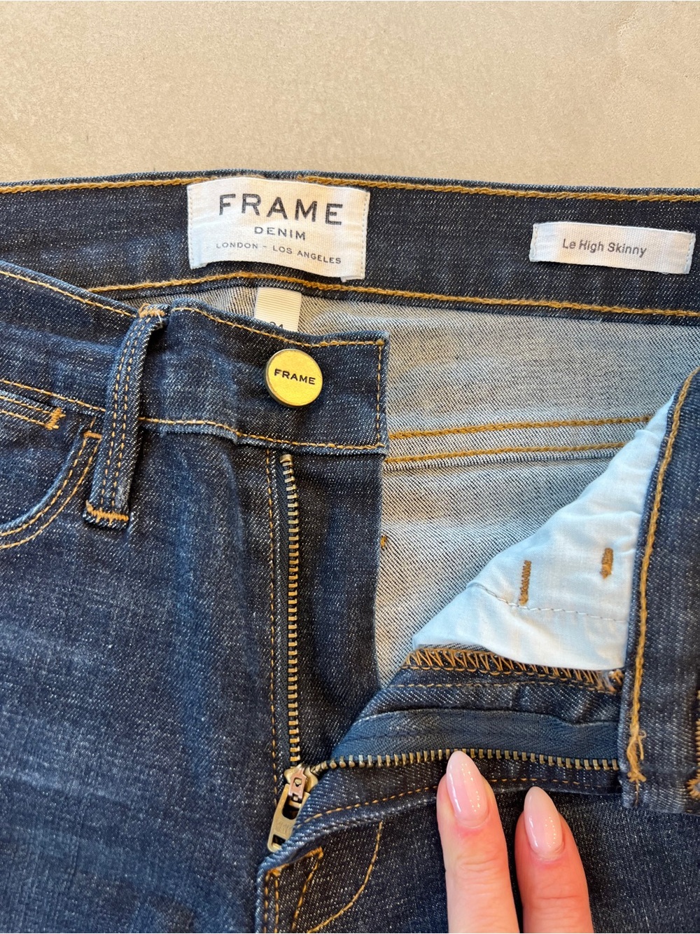 FRAME Le High Skinny High Waist Jeans - Dark Indigo size 24 - Picture 4 of 14